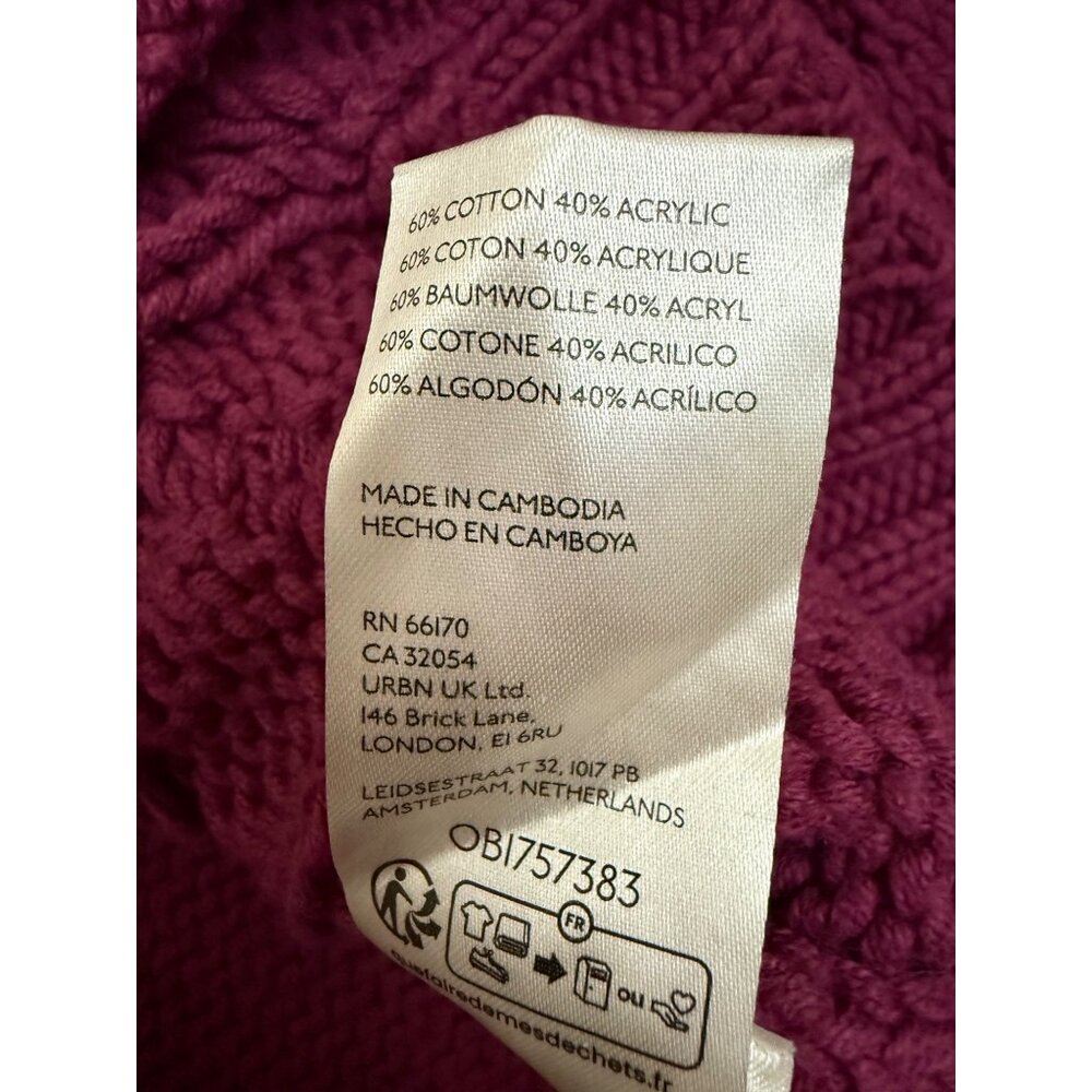 Free People  Cropped Cable Knit Sweater M - Picture 4 of 9